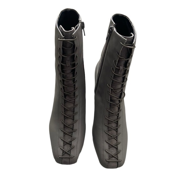 NEW The Feels Company Slip Sk8 Blocked Heel Bootie Gray Steampunk Witch sz 6.5 - Picture 6 of 8